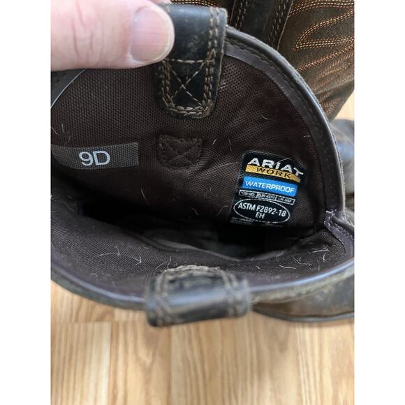 Ariat Men's 9 Groundbreaker H2O Soft Toe EH WP Square Toe Work Boot 10024984 - Picture 7 of 11